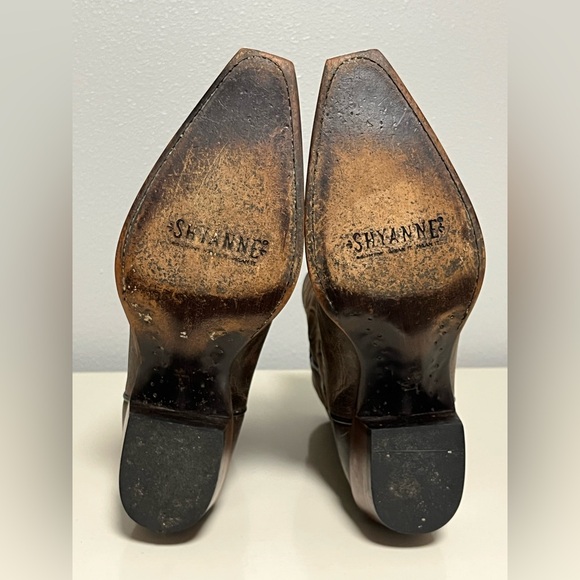 Shyanne Womens Sz 8.5M Western Cowgirl Cowboy Boots Snip Toe Brown Leather - Picture 13 of 16